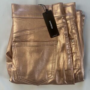Express Women's Shimmering Gold Jeans